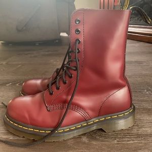 COPY - Size 8 burgundy Dr. Martens!! Only worn once!!